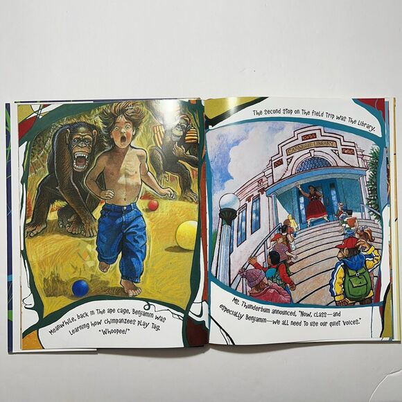 Set Of 2 Childrens Story Books Hardcover Pig Pig Rides and The Boy Who Went Ape - Picture 10 of 11